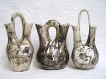 Native American Indian Made Horsehair Pottery--Wedding Vases