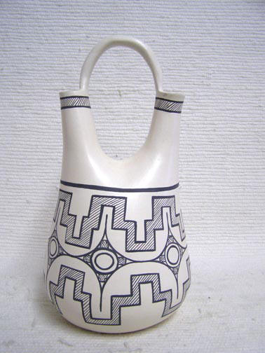 Native American Zuni Handbuilt and Handpainted Wedding Vases by T. Lorenzo