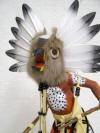 Native American Made Brown Owl Warrior Katsina Doll 