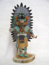 Native American Hopi Carved Blue Ahote Hunter Katsina Doll by Preston Youvella