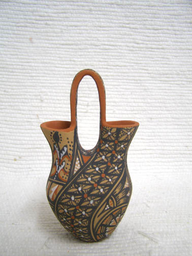 Native American Jemez Handbuilt and Handpainted Wedding Vase by Benjamin J. Toya